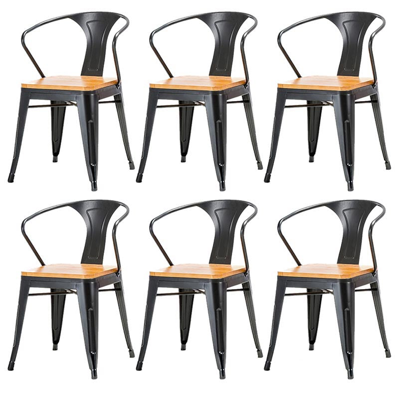 Sedia a braccio da pranzo in metallo industriale sedia a braccio posteriore per sala da pranzo