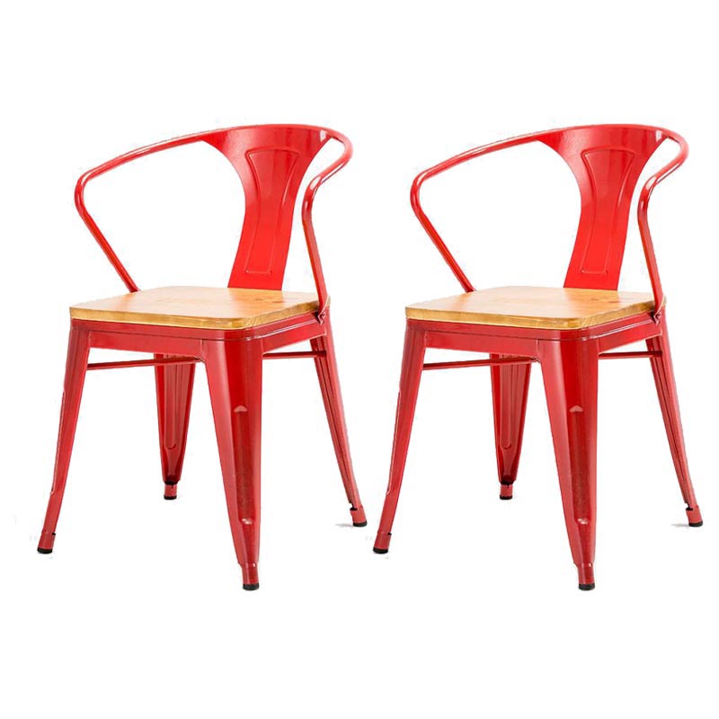 Sedia a braccio da pranzo in metallo industriale sedia a braccio posteriore per sala da pranzo