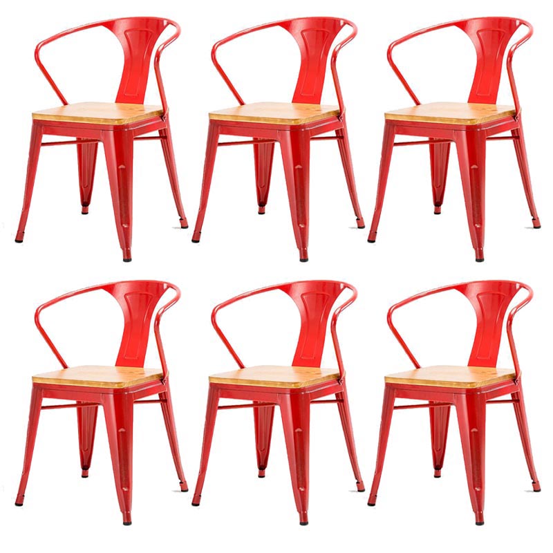 Sedia a braccio da pranzo in metallo industriale sedia a braccio posteriore per sala da pranzo