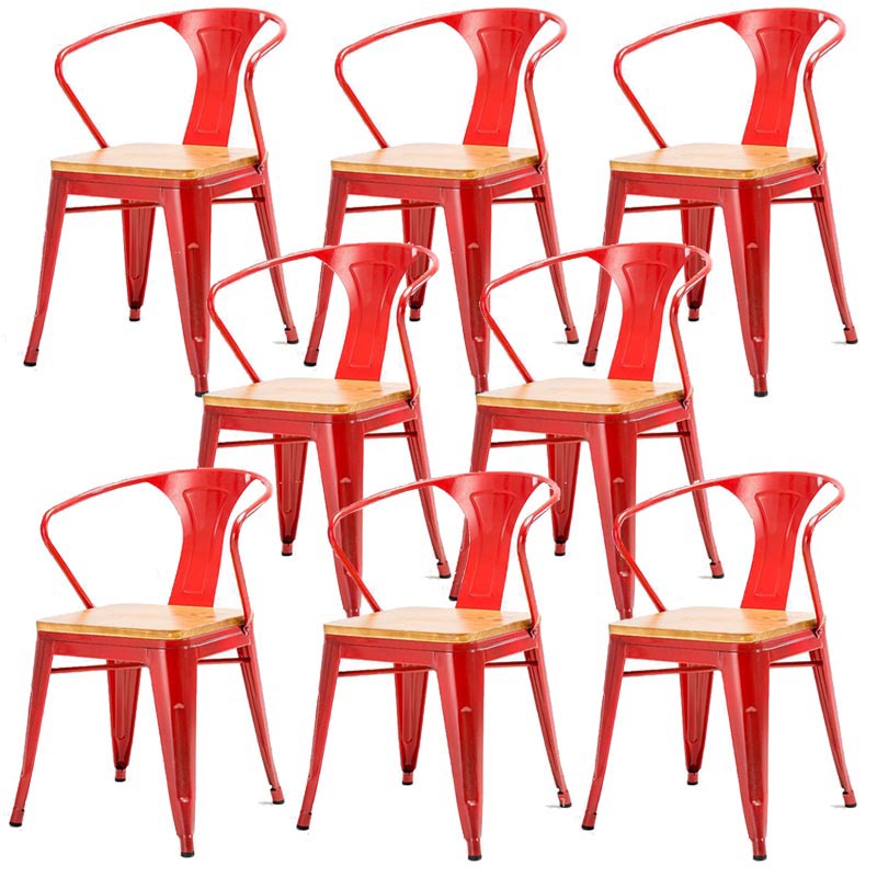 Sedia a braccio da pranzo in metallo industriale sedia a braccio posteriore per sala da pranzo