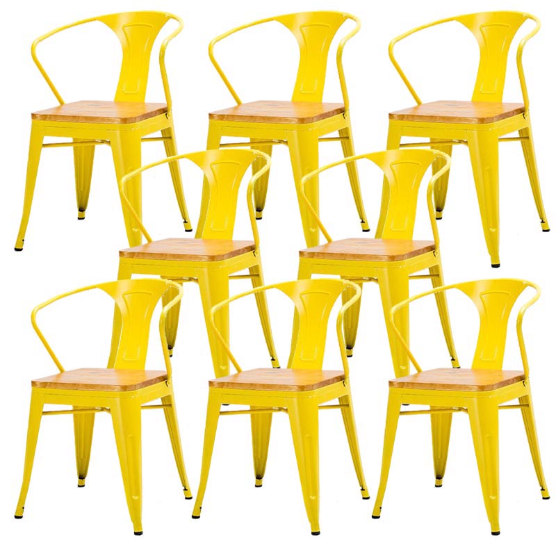 Sedia a braccio da pranzo in metallo industriale sedia a braccio posteriore per sala da pranzo