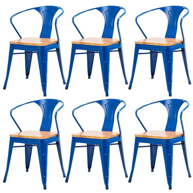 Sedia a braccio da pranzo in metallo industriale sedia a braccio posteriore per sala da pranzo