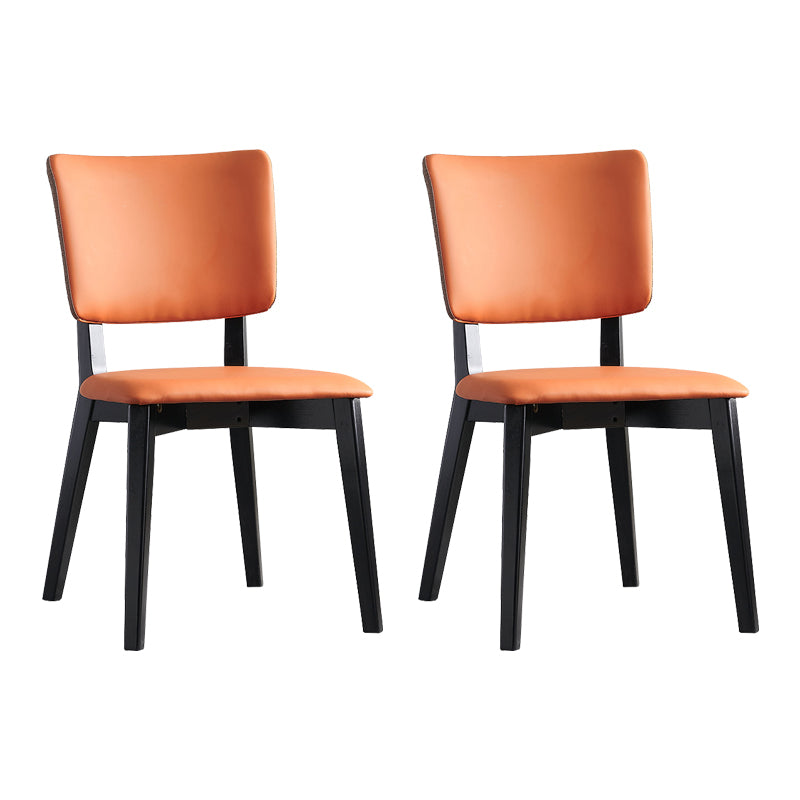 Modern Leather Dining Chair Open Back Dining Side Furniture in Matte Finish for Indoor Orange 2 Piece Set Clearhalo 'Dining Chairs' 'Dining Tables & Seating' 'dining_chair' 'furn' 'furn_dining_chair' 'Furniture' 'Kitchen & Dining Furniture' 5339562