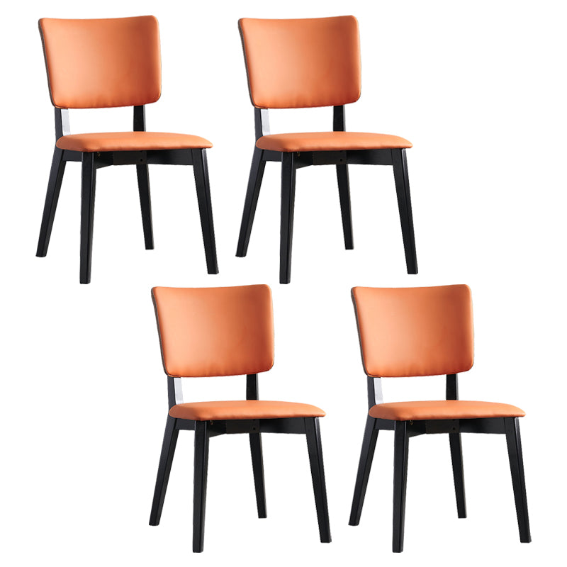 Modern Leather Dining Chair Open Back Dining Side Furniture in Matte Finish for Indoor Orange 4 Piece Set Clearhalo 'Dining Chairs' 'Dining Tables & Seating' 'dining_chair' 'furn' 'furn_dining_chair' 'Furniture' 'Kitchen & Dining Furniture' 5339563