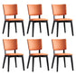 Modern Leather Dining Chair Open Back Dining Side Furniture in Matte Finish for Indoor Orange 6 Piece Set Clearhalo 'Dining Chairs' 'Dining Tables & Seating' 'dining_chair' 'furn' 'furn_dining_chair' 'Furniture' 'Kitchen & Dining Furniture' 5339565