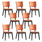 Modern Leather Dining Chair Open Back Dining Side Furniture in Matte Finish for Indoor Orange 8 Piece Set Clearhalo 'Dining Chairs' 'Dining Tables & Seating' 'dining_chair' 'furn' 'furn_dining_chair' 'Furniture' 'Kitchen & Dining Furniture' 5339567