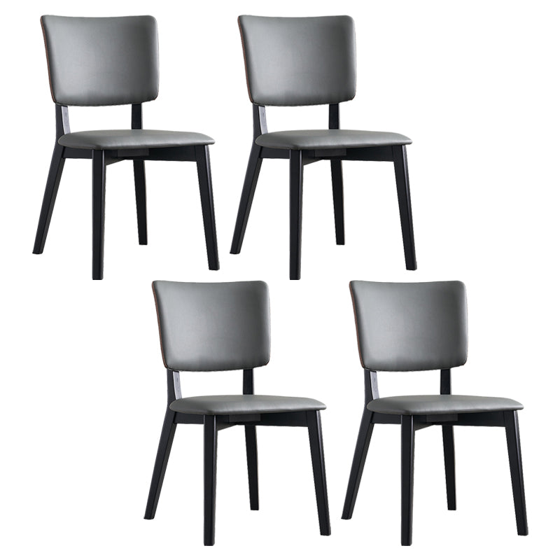 Modern Leather Dining Chair Open Back Dining Side Furniture in Matte Finish for Indoor Dark Gray 4 Piece Set Clearhalo 'Dining Chairs' 'Dining Tables & Seating' 'dining_chair' 'furn' 'furn_dining_chair' 'Furniture' 'Kitchen & Dining Furniture' 5339571