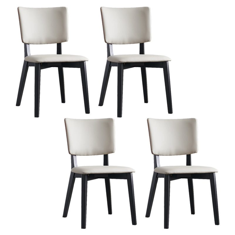 Modern Leather Dining Chair Open Back Dining Side Furniture in Matte Finish for Indoor Grey 4 Piece Set Clearhalo 'Dining Chairs' 'Dining Tables & Seating' 'dining_chair' 'furn' 'furn_dining_chair' 'Furniture' 'Kitchen & Dining Furniture' 5339579