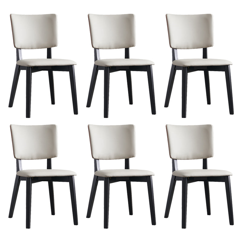Modern Leather Dining Chair Open Back Dining Side Furniture in Matte Finish for Indoor Grey 6 Piece Set Clearhalo 'Dining Chairs' 'Dining Tables & Seating' 'dining_chair' 'furn' 'furn_dining_chair' 'Furniture' 'Kitchen & Dining Furniture' 5339580