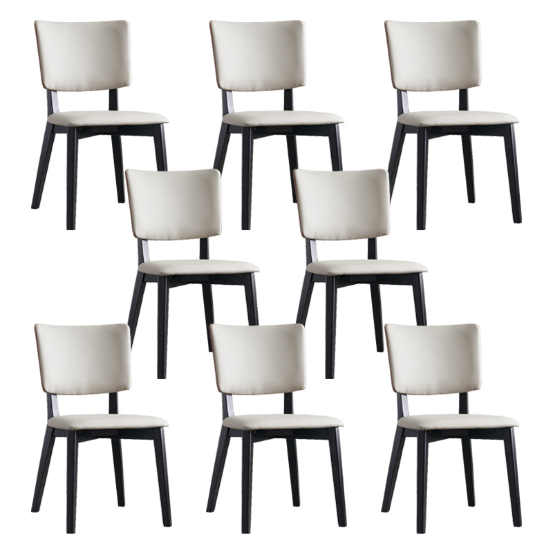 Modern Leather Dining Chair Open Back Dining Side Furniture in Matte Finish for Indoor Grey 8 Piece Set Clearhalo 'Dining Chairs' 'Dining Tables & Seating' 'dining_chair' 'furn' 'furn_dining_chair' 'Furniture' 'Kitchen & Dining Furniture' 5339581
