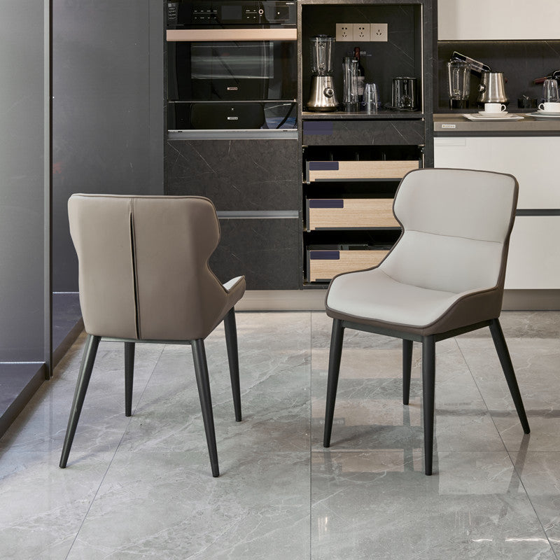 Contemporary Side Chair Leather Upholstered Dining Chair for Kitchen