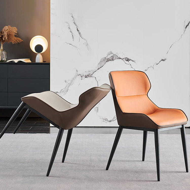 Contemporary Side Chair Leather Upholstered Dining Chair for Kitchen