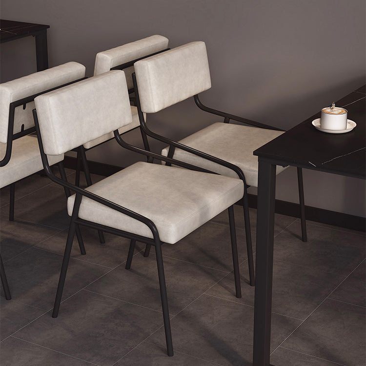 Industrial PU Leather Dining Chair Open Back Upholstered Dining Side Chair Clearhalo 'Dining Chairs' 'Dining Tables & Seating' 'dining_chair' 'furn' 'furn_dining_chair' 'Furniture' 'Kitchen & Dining Furniture' 5339678