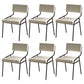 Industrial PU Leather Dining Chair Open Back Upholstered Dining Side Chair Off-White 6 Piece Set Clearhalo 'Dining Chairs' 'Dining Tables & Seating' 'dining_chair' 'furn' 'furn_dining_chair' 'Furniture' 'Kitchen & Dining Furniture' 5339683