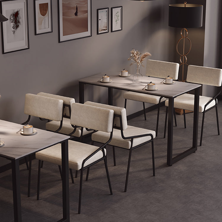 Industrial PU Leather Dining Chair Open Back Upholstered Dining Side Chair Clearhalo 'Dining Chairs' 'Dining Tables & Seating' 'dining_chair' 'furn' 'furn_dining_chair' 'Furniture' 'Kitchen & Dining Furniture' 5339685