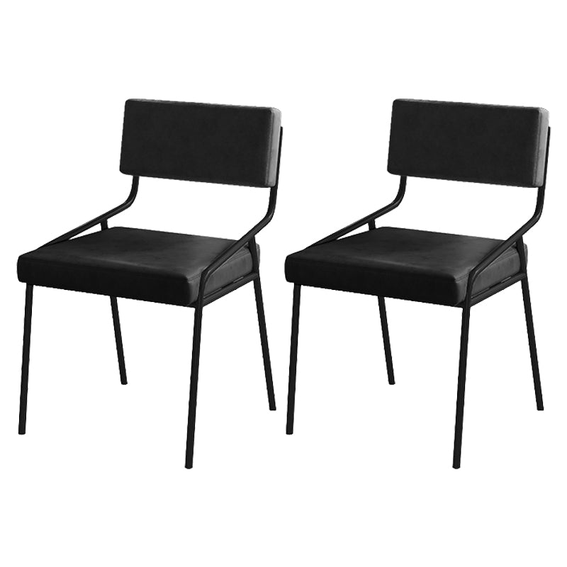 Industrial PU Leather Dining Chair Open Back Upholstered Dining Side Chair Black 2 Piece Set Clearhalo 'Dining Chairs' 'Dining Tables & Seating' 'dining_chair' 'furn' 'furn_dining_chair' 'Furniture' 'Kitchen & Dining Furniture' 5339700