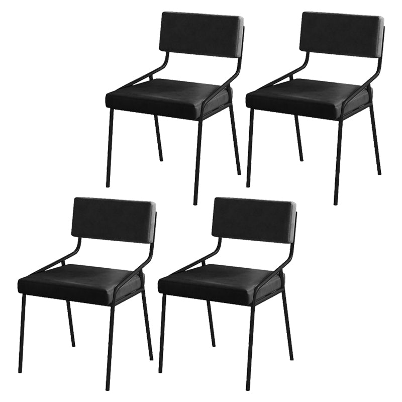 Industrial PU Leather Dining Chair Open Back Upholstered Dining Side Chair Black 4 Piece Set Clearhalo 'Dining Chairs' 'Dining Tables & Seating' 'dining_chair' 'furn' 'furn_dining_chair' 'Furniture' 'Kitchen & Dining Furniture' 5339701