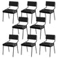 Industrial PU Leather Dining Chair Open Back Upholstered Dining Side Chair Black 8 Piece Set Clearhalo 'Dining Chairs' 'Dining Tables & Seating' 'dining_chair' 'furn' 'furn_dining_chair' 'Furniture' 'Kitchen & Dining Furniture' 5339703