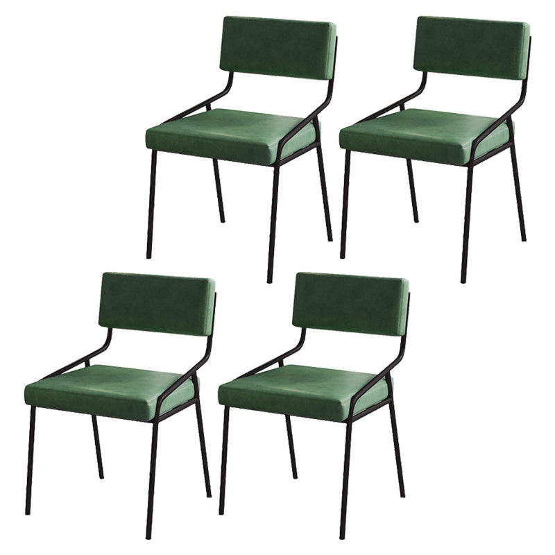 Industrial PU Leather Dining Chair Open Back Upholstered Dining Side Chair Green 4 Piece Set Clearhalo 'Dining Chairs' 'Dining Tables & Seating' 'dining_chair' 'furn' 'furn_dining_chair' 'Furniture' 'Kitchen & Dining Furniture' 5339705