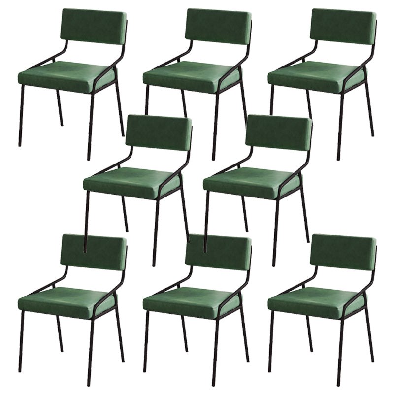 Industrial PU Leather Dining Chair Open Back Upholstered Dining Side Chair Green 8 Piece Set Clearhalo 'Dining Chairs' 'Dining Tables & Seating' 'dining_chair' 'furn' 'furn_dining_chair' 'Furniture' 'Kitchen & Dining Furniture' 5339707