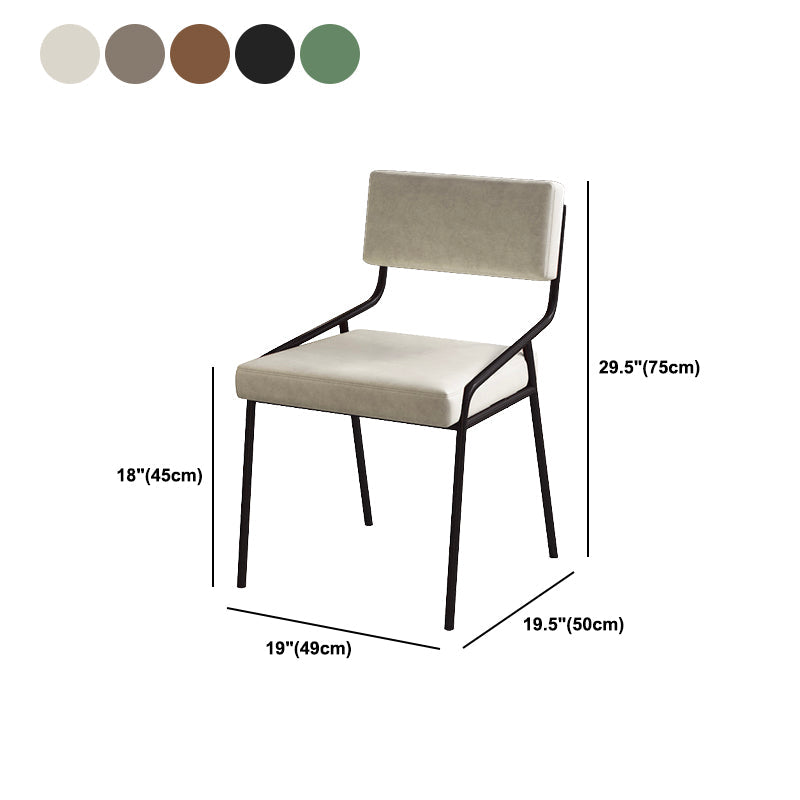 Industrial PU Leather Dining Chair Open Back Upholstered Dining Side Chair Clearhalo 'Dining Chairs' 'Dining Tables & Seating' 'dining_chair' 'furn' 'furn_dining_chair' 'Furniture' 'Kitchen & Dining Furniture' 5339708