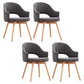Modern Linen Dining Chair Open Back Dining Side Furniture with Wood Legs in Matte Finish Silver Gray 4 Piece Set Clearhalo 'Dining Chairs' 'Dining Tables & Seating' 'dining_chair' 'furn' 'furn_dining_chair' 'Furniture' 'Kitchen & Dining Furniture' 5339711