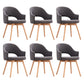 Modern Linen Dining Chair Open Back Dining Side Furniture with Wood Legs in Matte Finish Silver Gray 6 Piece Set Clearhalo 'Dining Chairs' 'Dining Tables & Seating' 'dining_chair' 'furn' 'furn_dining_chair' 'Furniture' 'Kitchen & Dining Furniture' 5339714
