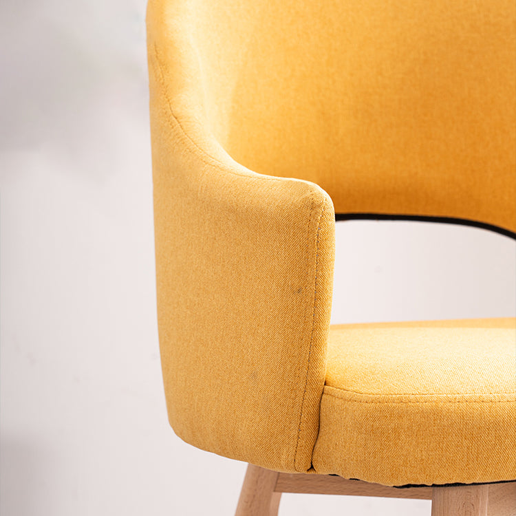 Modern Linen Dining Chair Open Back Dining Side Furniture with Wood Legs in Matte Finish Clearhalo 'Dining Chairs' 'Dining Tables & Seating' 'dining_chair' 'furn' 'furn_dining_chair' 'Furniture' 'Kitchen & Dining Furniture' 5339715