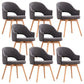 Modern Linen Dining Chair Open Back Dining Side Furniture with Wood Legs in Matte Finish Silver Gray 8 Piece Set Clearhalo 'Dining Chairs' 'Dining Tables & Seating' 'dining_chair' 'furn' 'furn_dining_chair' 'Furniture' 'Kitchen & Dining Furniture' 5339716