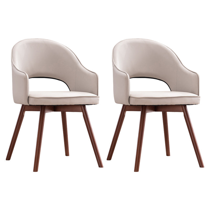 Modern Linen Dining Chair Open Back Dining Side Furniture with Wood Legs in Matte Finish Light Gray 2 Piece Set Clearhalo 'Dining Chairs' 'Dining Tables & Seating' 'dining_chair' 'furn' 'furn_dining_chair' 'Furniture' 'Kitchen & Dining Furniture' 5339717
