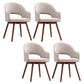 Modern Linen Dining Chair Open Back Dining Side Furniture with Wood Legs in Matte Finish Light Gray 4 Piece Set Clearhalo 'Dining Chairs' 'Dining Tables & Seating' 'dining_chair' 'furn' 'furn_dining_chair' 'Furniture' 'Kitchen & Dining Furniture' 5339720