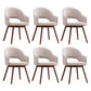 Modern Linen Dining Chair Open Back Dining Side Furniture with Wood Legs in Matte Finish Light Gray 6 Piece Set Clearhalo 'Dining Chairs' 'Dining Tables & Seating' 'dining_chair' 'furn' 'furn_dining_chair' 'Furniture' 'Kitchen & Dining Furniture' 5339722