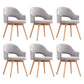Modern Linen Dining Chair Open Back Dining Side Furniture with Wood Legs in Matte Finish Grey 6 Piece Set Clearhalo 'Dining Chairs' 'Dining Tables & Seating' 'dining_chair' 'furn' 'furn_dining_chair' 'Furniture' 'Kitchen & Dining Furniture' 5339727