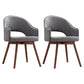Modern Linen Dining Chair Open Back Dining Side Furniture with Wood Legs in Matte Finish Dark Gray 2 Piece Set Clearhalo 'Dining Chairs' 'Dining Tables & Seating' 'dining_chair' 'furn' 'furn_dining_chair' 'Furniture' 'Kitchen & Dining Furniture' 5339729