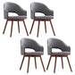Modern Linen Dining Chair Open Back Dining Side Furniture with Wood Legs in Matte Finish Dark Gray 4 Piece Set Clearhalo 'Dining Chairs' 'Dining Tables & Seating' 'dining_chair' 'furn' 'furn_dining_chair' 'Furniture' 'Kitchen & Dining Furniture' 5339730