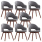 Modern Linen Dining Chair Open Back Dining Side Furniture with Wood Legs in Matte Finish Dark Gray 8 Piece Set Clearhalo 'Dining Chairs' 'Dining Tables & Seating' 'dining_chair' 'furn' 'furn_dining_chair' 'Furniture' 'Kitchen & Dining Furniture' 5339732