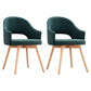 Modern Linen Dining Chair Open Back Dining Side Furniture with Wood Legs in Matte Finish Blackish Green 2 Piece Set Clearhalo 'Dining Chairs' 'Dining Tables & Seating' 'dining_chair' 'furn' 'furn_dining_chair' 'Furniture' 'Kitchen & Dining Furniture' 5339733