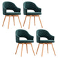 Modern Linen Dining Chair Open Back Dining Side Furniture with Wood Legs in Matte Finish Blackish Green 4 Piece Set Clearhalo 'Dining Chairs' 'Dining Tables & Seating' 'dining_chair' 'furn' 'furn_dining_chair' 'Furniture' 'Kitchen & Dining Furniture' 5339734