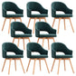 Modern Linen Dining Chair Open Back Dining Side Furniture with Wood Legs in Matte Finish Blackish Green 8 Piece Set Clearhalo 'Dining Chairs' 'Dining Tables & Seating' 'dining_chair' 'furn' 'furn_dining_chair' 'Furniture' 'Kitchen & Dining Furniture' 5339736