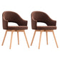 Modern Linen Dining Chair Open Back Dining Side Furniture with Wood Legs in Matte Finish Coffee 2 Piece Set Clearhalo 'Dining Chairs' 'Dining Tables & Seating' 'dining_chair' 'furn' 'furn_dining_chair' 'Furniture' 'Kitchen & Dining Furniture' 5339745