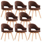 Modern Linen Dining Chair Open Back Dining Side Furniture with Wood Legs in Matte Finish Coffee 8 Piece Set Clearhalo 'Dining Chairs' 'Dining Tables & Seating' 'dining_chair' 'furn' 'furn_dining_chair' 'Furniture' 'Kitchen & Dining Furniture' 5339748