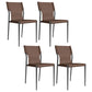 Leather Dining Chair Industrial Dining Side Chair with Black Legs Brown 4 Piece Set Clearhalo 'Dining Chairs' 'Dining Tables & Seating' 'dining_chair' 'furn' 'furn_dining_chair' 'Furniture' 'Kitchen & Dining Furniture' 5339756
