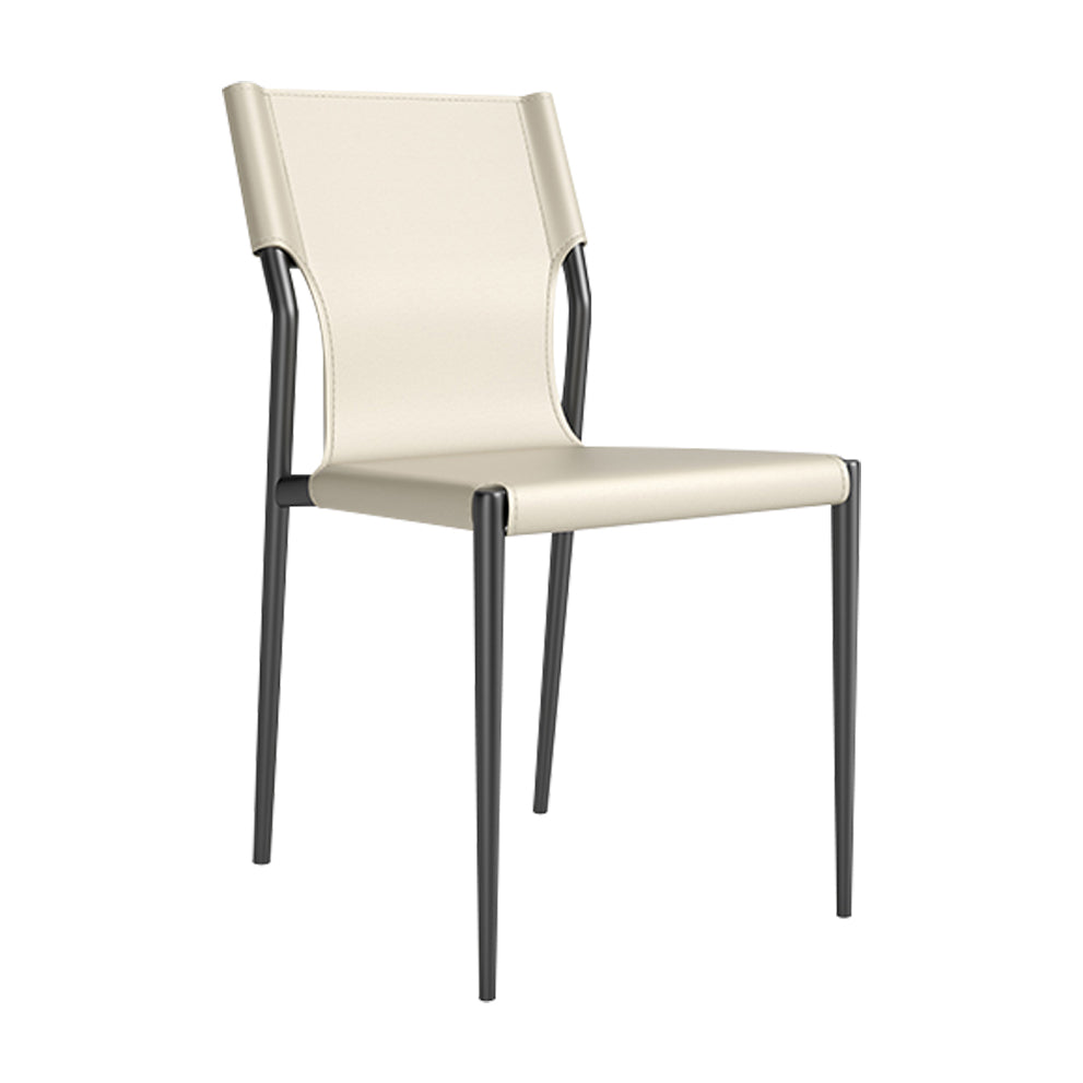 Leather Dining Chair Industrial Dining Side Chair with Black Legs Clearhalo 'Dining Chairs' 'Dining Tables & Seating' 'dining_chair' 'furn' 'furn_dining_chair' 'Furniture' 'Kitchen & Dining Furniture' 5339763