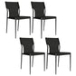 Leather Dining Chair Industrial Dining Side Chair with Black Legs Black 4 Piece Set Clearhalo 'Dining Chairs' 'Dining Tables & Seating' 'dining_chair' 'furn' 'furn_dining_chair' 'Furniture' 'Kitchen & Dining Furniture' 5339765