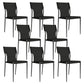 Leather Dining Chair Industrial Dining Side Chair with Black Legs Black 8 Piece Set Clearhalo 'Dining Chairs' 'Dining Tables & Seating' 'dining_chair' 'furn' 'furn_dining_chair' 'Furniture' 'Kitchen & Dining Furniture' 5339768