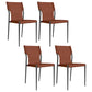 Leather Dining Chair Industrial Dining Side Chair with Black Legs Red 4 Piece Set Clearhalo 'Dining Chairs' 'Dining Tables & Seating' 'dining_chair' 'furn' 'furn_dining_chair' 'Furniture' 'Kitchen & Dining Furniture' 5339770