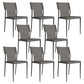 Leather Dining Chair Industrial Dining Side Chair with Black Legs Grey 8 Piece Set Clearhalo 'Dining Chairs' 'Dining Tables & Seating' 'dining_chair' 'furn' 'furn_dining_chair' 'Furniture' 'Kitchen & Dining Furniture' 5339776