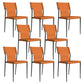 Leather Dining Chair Industrial Dining Side Chair with Black Legs Orange 8 Piece Set Clearhalo 'Dining Chairs' 'Dining Tables & Seating' 'dining_chair' 'furn' 'furn_dining_chair' 'Furniture' 'Kitchen & Dining Furniture' 5339784