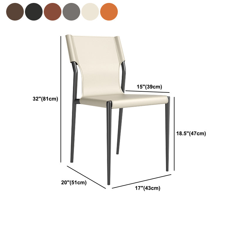 Leather Dining Chair Industrial Dining Side Chair with Black Legs Clearhalo 'Dining Chairs' 'Dining Tables & Seating' 'dining_chair' 'furn' 'furn_dining_chair' 'Furniture' 'Kitchen & Dining Furniture' 5339785