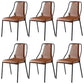 Leather Dining Chair Industrial Armless Dining Chair for Dining Room